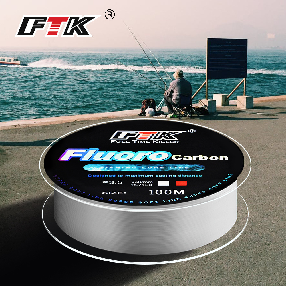 Fluorocarbon Line - 100M 플루오로카본 코팅 낚싯줄 4.13LB-34.32LB 탄소