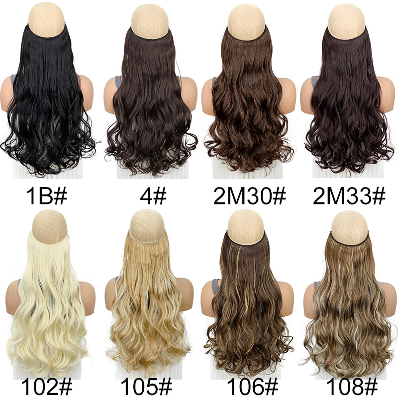 20 인치 합성 원피스 헤어 익스텐션 클립 없음 보이지 - Monofilament Line 리뷰 및 가격